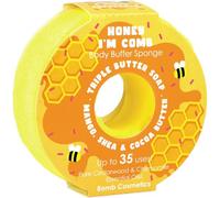 Bomb Cosmetics Body Buffer Soap Infused Sponge 2 in 1 Cleanse Exfoliate Moisturising Triple Butter Soap Sponge with Soap Inside Honey I'm Comb
