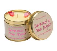 Bomb Cosmetics Caramel & Pink Pepper Scented Tin Candle; Contains Pure Black Pepper & Sandalwood Essential Oils; Vegan Friendly; 30-35 Hour Burn