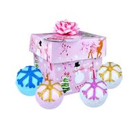 Bomb Cosmetics Cube Gift Pack - 4 Handmade Bath Blasters | Mixed Fragrance Bath Bombs with Essential Oils | Colourful Ribbon Box | Vegan, Cruelty-Free & Handmade (Sugar Plum Glow)
