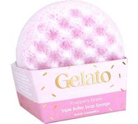 Bomb Cosmetics Raspberry Ripple Gelato Body Buffer Triple Butter Soap Sponge