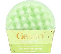 Bomb Cosmetics Gelato Body Buffer Soap Sponge Warm Croissant & Pistachio In Green Green
