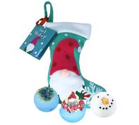 Bomb Cosmetics Gonk Stocking Set of 3 Christmas Handmade Bath Bombs - Festive Set with Pure Essential Oils, Cruelty-Free & Vegan