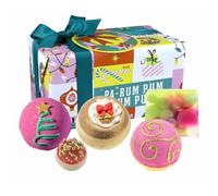 Bomb Cosmetics Jingle Bell Wrap 5 Piece Handmade Wrapped Bath Gift Set with Essential Oils, Includes Bath Bombs, Soap & Bath Creamer