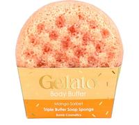 Bomb Cosmetics Mango Sorbet Body Buffer Triple Butter Soap Sponge