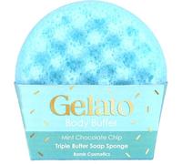Bomb Cosmetics Mint Choc Chip Gelato Body Buffer Triple Butter Soap Sponge