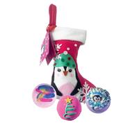 Bomb Cosmetics Penguin Stocking Set of 3 Christmas Handmade Bath Bombs - Festive Set with Pure Essential Oils, Cruelty-Free & Vegan