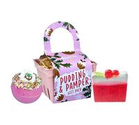 Bomb Cosmetics Punnet Christmas Pudding Bath Bomb Blaster & Soap Bar Set Gift Box Pudding & Pamper