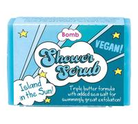 Bomb Cosmetics Shower Soap Scrub - Island In The Sun in Blue | Size: 100g