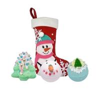 Bomb Cosmetics Snowlady Stocking Set of 3 Christmas Handmade Bath Bombs - Festive Pack with Pure Essential Oils, Cruelty-Free & Vegan