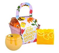 Bomb Cosmetics Stay Golden Honey Punnet Bath Bomb & Soap Bar Set Gift Box