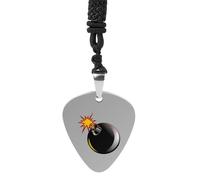 Bomb Exploded Guitar Pick Pendant Necklace for Acoustic Electric Bass Players Guitar Accessories Guitarist Gifts