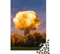 Bomb Nuclear Explosion 1000-Piece Puzzle for Adults, 38x26cm/1000pcs, Clean White Cardboard for Sorting; A Weekend Activity at Your Own Pace