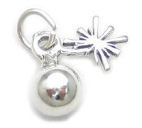 Bomb sterling silver charm .925 x 1 Explosion Explosive Bombs charms