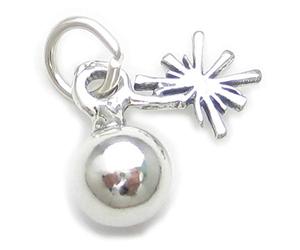 Bomb sterling silver charm .925 x 1 Explosion Explosive Bombs charms