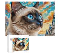 Bombay Cat Jigsaw Puzzles Puzzles for Adults Kids. 300 Pieces Cute Pet Whimsical Challenge Toy Educational Games Home Decoration for Educational Games Gifts 300 PCS