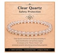 BOMBAY CRYSTALS EXPORT Natural Gemstone Crystal Beaded Bracelet, Multiple Stone Types & Sizes, 4 mm