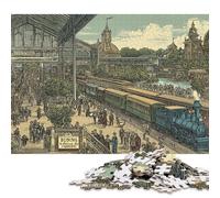 Bombay Railway Station, 1900 Adults Fun 1000 Pieces Wooden Jigsaw Puzzles Stress Relief Education Game Home Decoration Toy Intellectual Game Relaxation And Intelligence 1000pcs (75x50cm)
