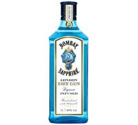 Bombay Sapphire London Dry Gin, 40% vol., 100 cl / 1 L, 100% Vapour Infused Spirit with 10 Hand-Selected Botanicals