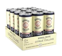 Bombay Sapphire Pressé Citrus Collins, 6.5% ABV, 12 x 25cl / 250 ml, Ready-To-Drink Pre-Mixed Cocktail Can, Created With London Dry Gin and Infused with the Natural Flavour of Mediterranean Lemons