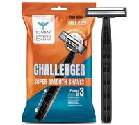 Bombay Shaving Company Disposable Shaving Razor For Men, Razor With Rubber Grip Handle And Safety Cap, Pack Of 5