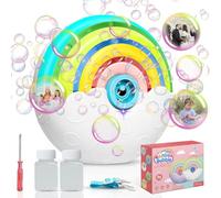 Bombble Automatic Bubble Machine, Portable Rainbow Bubble Machine 1500+ Bubbles/Min with Bubble Solution*2, Bubble Toys for Children for Outdoor/Party/Wedding Best Birthday (White)