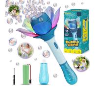 Bombble Electric Bubble Wand for Kids Lotus Bubble Machine for Children,10000+ Bubbles, with Bubble Solution/Rechargeable Battery/Led Automatic Bubble Blowing Machine Toy for Outdoor/Party/Wedding