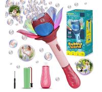 Bombble Electric Bubble Wand for Kids Lotus Bubble Machine for Children,10000+ Bubbles, with Bubble Solution/Rechargeable Battery/Led Automatic Bubble Blowing Machine Toy for Outdoor/Party/Wedding