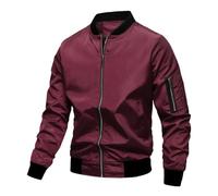 Bomber Jacket, Light Jacket Men Long Sleeve Full Zip Coats Casual Windbreaker Sports Running Baseball Outwear Coat Waterproof Sports Jackets Mens Flight Jacket Men's Jackets