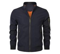 Bomber Jacket, Lightweight Jackets Men Winter Warm Quilted Lined Casual Coats Windproof Military Flight Jackets with 4 Pockets Flight Jacket Harrington Jacket Mens Jackets