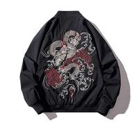 Bomber Jacket Men Chinese Dragon Embroidery Pilot Jacket Retro Punk Hip Hop Jacket Autumn Youth Streetwear High Street Hipster