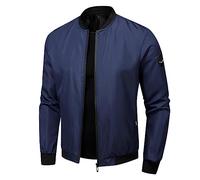 Bomber Jacket Men's Thin - Jackets Men's Transition Jackets Plain Casual Hiking Jacket with Pockets Stand-Up Collar Down Jacket Classic Sports Jacket Hybrid Jacket Outdoor Men's Jacket Blouson Jacket