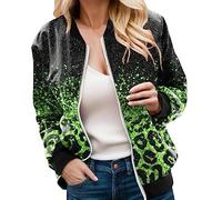 Bomber Jacket Women Cropped, Spring Jacket Women, Full Zip Long Sleeve Letter Graphic Colorblock Y2k Motorbike College Jacket Sports Varsity Coats Windbreaker Jacket Women Loose Outwear