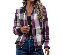 Bomber Jacket Women Lightweight Flight Jackets Vintage Long Sleeve Zip Casual Solid Quilted Coat Pocket Ladies Baseball Coats Fleece Jackets Winter Warm Plus Size S M L XL 2XL Going Out Running Uk Y2k