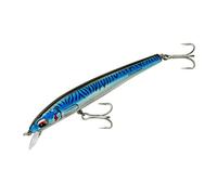 Bomber Lures Long Shot Slender Minnow Bait Saltwater Fishing Lure, Fishing Gear and Accessories, 6", 1 3/16 oz, Blue Mackerel
