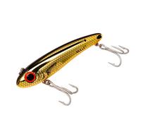 Bomber Lures Mullet Slow-Sinking Twitch/Walking Saltwater Fishing Lure - Excellent for Speckled Trout, Redfish, Stripers and More, 3 1/2 Inch, 5/8 Ounce, Gold Chrome/Black/Orange