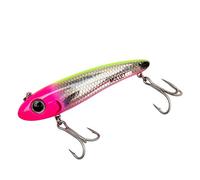 Bomber Lures Mullet Slow-Sinking Twitch/Walking Saltwater Fishing Lure - Excellent for Speckled Trout, Redfish, Stripers and More, 3 1/2 Inch, 5/8 Ounce, Silver Flash/Pink/Chartreuse