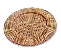 Bombki Straw Hat-shaped Natural Handmade Rattan Placemat, Handmade Rattan Tray, Plate, Placemats Eco-Frindly Round Woven Tray,12.6 IN(32CM)
