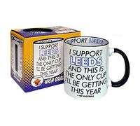 Bomblighters Leeds United Mug - Funny I Support Leeds Utd and This is only Cup Football - Comedy Joke Merchandise Gift for Fan, Ceramic, 250ml