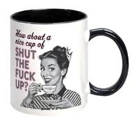 Bomblighters Rude Mug - How About A Nice Cup of Shut The F Up - Comedy Cup