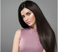 Bombshell 24" 5 Clips Straight One Piece Half Head Clip On Hair Extensions Wig (M03 DARKEST BROWN)