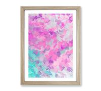 Bombshell Abstract Framed Print for Living Room Bedroom Home Office Décor, Wall Art Picture Ready to Hang, Oak A2 Frame (64 x 46 cm)