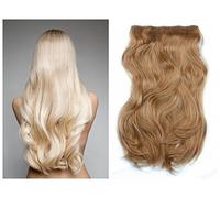 BOMBSHELL HAIR EXTENSIONS 180g 24" 5 Clips Flicky One Piece Half Head Clip On Hair Extensions Wig(M19 DARK GOLD BLONDE)