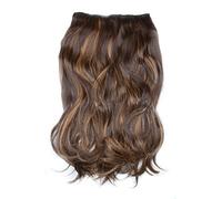 BOMBSHELL HAIR EXTENSIONS 180g 24" 5 Clips Flicky One Piece Half Head Clip On Hair Extensions Wig(M22 HIGHLIGHTS TOFFEE BROWN)