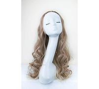 Bombshell Hair Extensions 3/4 Half Head Hair Piece 24 inches Heat Resistant Synthetic Long Curly Thick Wig (M23 HIGHLIGHTS BROWN WITH BLONDE)