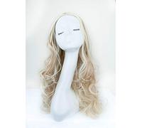 Bombshell Hair Extensions 3/4 Half Head Hair Piece 24 inches Heat Resistant Synthetic Long Curly Thick Wig (M24 HIGHLIGHTS CHAMPAGNE BLONDE)