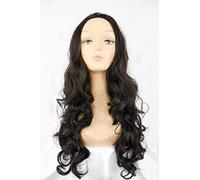 Bombshell Hair Extensions 3/4 Half Head Hair Piece 24 inches Heat Resistant Synthetic Long Curly Thick Wig (M03 DARKEST BROWN)