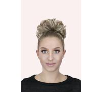 Bombshell Hair Scrunchy Scrunchie Bun Up Do Hair Piece Hair Ribbon Ponytail Extensions Wavy Messy Bun (M12 MOUSEY BROWN)