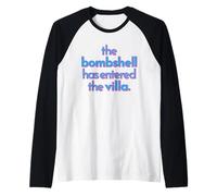BOMBSHELL HAS ENTERED THE VILLA funny got a text chat meme Raglan Baseball Tee