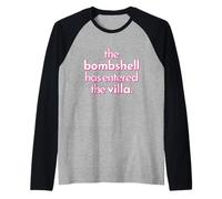 BOMBSHELL HAS ENTERED THE VILLA funny got a text chat meme Raglan Baseball Tee