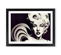 Bombshell Woman BLK Framed Wall Art Print A2 Black